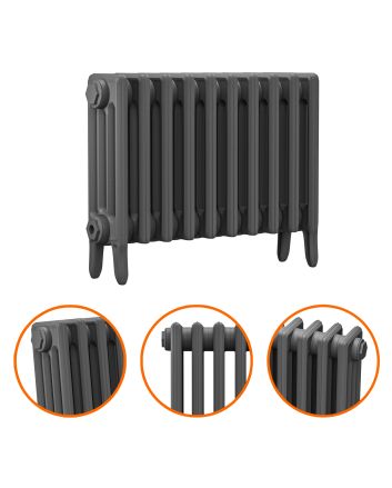 460 x 650mm Grey Traditional 4 Column Cast Iron Radiator