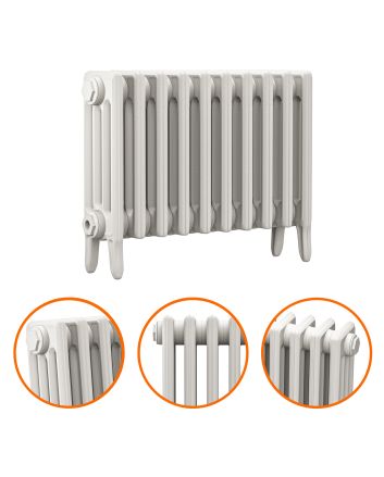 460 x 650mm White Traditional 4 Column Cast Iron Radiator