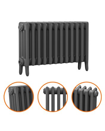 460 x 770mm Grey Traditional 4 Column Cast Iron Radiator