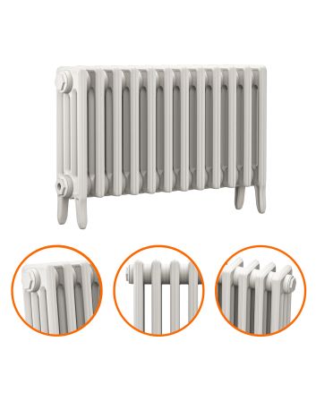 460 x 770mm White Traditional 4 Column Cast Iron Radiator