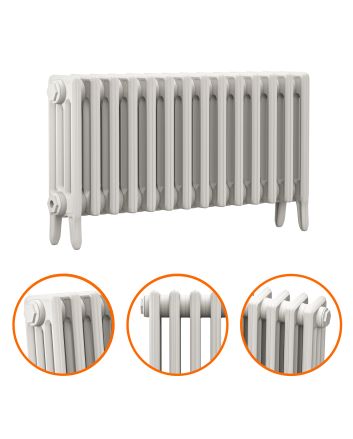 460 x 890mm White Traditional 4 Column Cast Iron Radiator