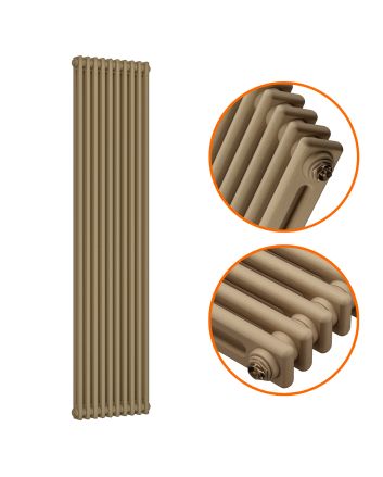 1800 x 470mm Antique Brass Vertical Traditional 2 Column Radiator