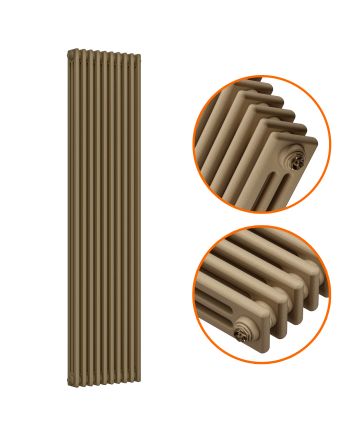 1500 x 470mm Antique Brass Vertical Traditional 3 Column Radiator