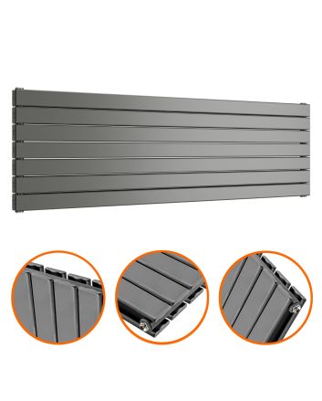 490mm x 1600mm Anthracite Double Flat Panel Horizontal / Landscape Radiator