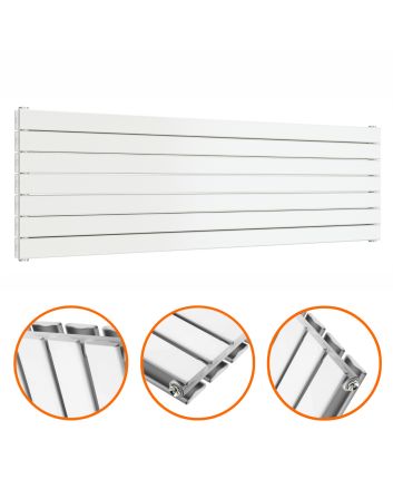 490mm x 1600mm White Double Flat Panel Horizontal / Landscape Radiator