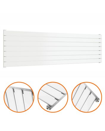 490mm x 1780mm White Single Flat Panel Horizontal / Landscape Radiator