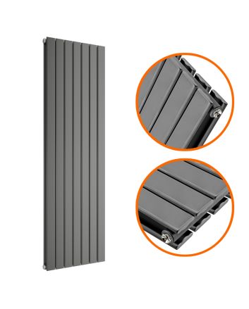 1780 x 490mm Anthracite Double Flat Panel Vertical Radiator 