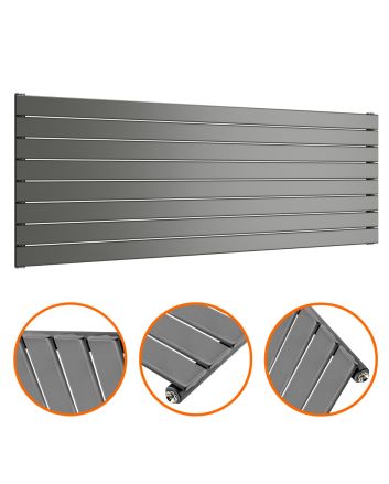 560mm x 1600mm Anthracite Single Flat Panel Horizontal / Landscape Radiator