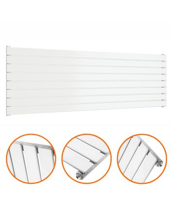 560mm x 1780mm White Single Flat Panel Horizontal / Landscape Radiator