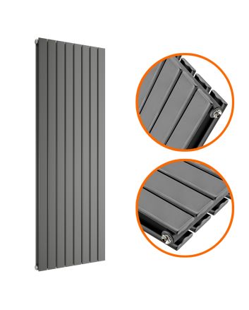 1600 x 560mm Anthracite Double Flat Panel Vertical Radiator 