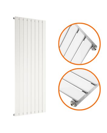 1600 x 560mm White Single Flat Panel Vertical Radiator 