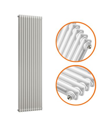 1800 x 560mm White Vertical Traditional 2 Column Radiator