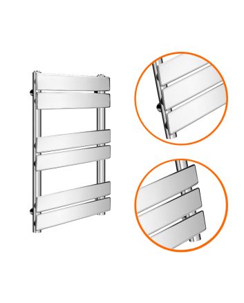 650 x 400mm Flat Panel Chrome Ladder Towel Radiator