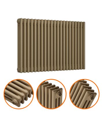 600 x 1013mm Antique Brass Horizontal Traditional 3 Column Radiator