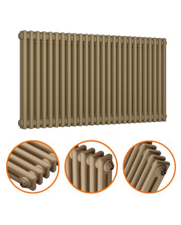 600 x 1193mm Antique Brass Horizontal Traditional 2 Column Radiator