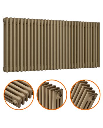 600 x 1508mm Antique Brass Horizontal Traditional 3 Column Radiator
