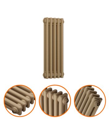 600 x 249mm Antique Brass Horizontal Traditional 2 Column Radiator