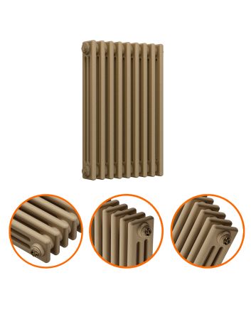 600 x 425mm Antique Brass Horizontal Traditional 3 Column Radiator
