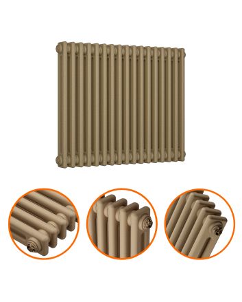 600 x 788mm Antique Brass Horizontal Traditional 2 Column Radiator