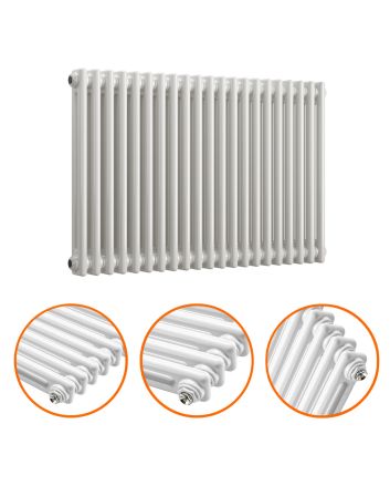 600 x 1013mm White Horizontal Traditional 2 Column Radiator