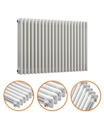 600 x 1013mm White Horizontal Traditional 3 Column Radiator