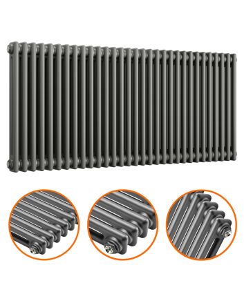 600 x 1508mm Anthracite Horizontal Traditional 2 Column Radiator