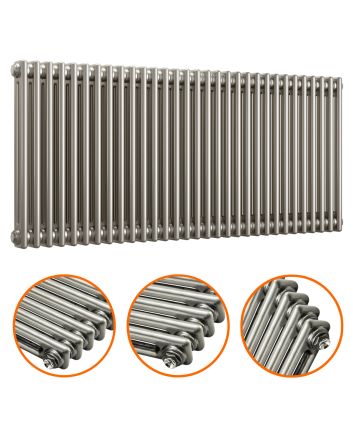 600 x 1508mm Raw Metal Lacquered Horizontal Traditional 2 Column Radiator