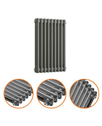 600 x 425mm Anthracite Horizontal Traditional 2 Column Radiator