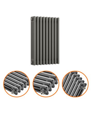 600 x 425mm Anthracite Horizontal Traditional 3 Column Radiator