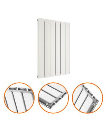 635 x 420mm White Double Flat Panel Horizontal Radiator