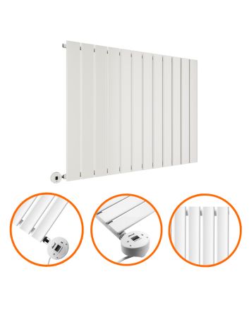 635 x 840mm Electric White Single Flat Panel Horizontal Radiator