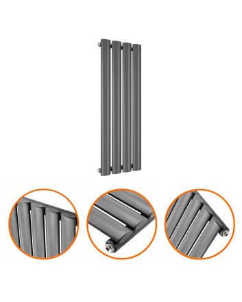 635 x 236mm Anthracite Single Oval Tube Horizontal Radiator 