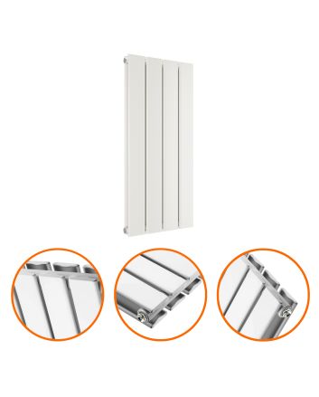635 x 280mm White Double Flat Panel Horizontal Radiator 
