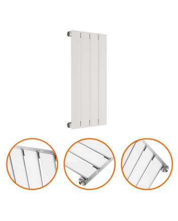 635 x 280mm White Single Flat Panel Horizontal Radiator 