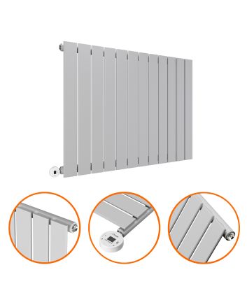 635 x 840mm Electric Feather Grey Single Flat Panel Horizontal Radiator