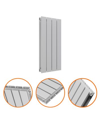 635 x 280mm Feather Grey Double Flat Panel Horizontal Radiator 