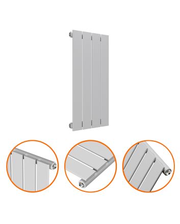 635 x 280mm Feather Grey Single Flat Panel Horizontal Radiator 