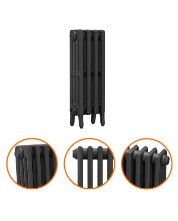 660 x 290mm Black Traditional 4 Column Cast Iron Radiator