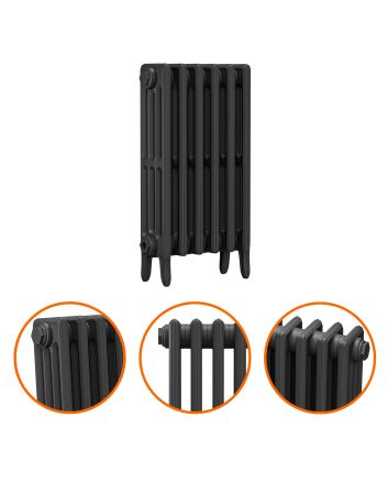 660 x 410mm Black Traditional 4 Column Cast Iron Radiator