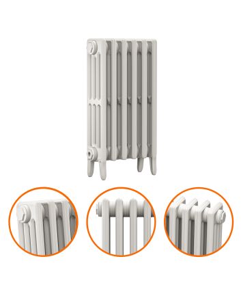 660 x 410mm White Traditional 4 Column Cast Iron Radiator