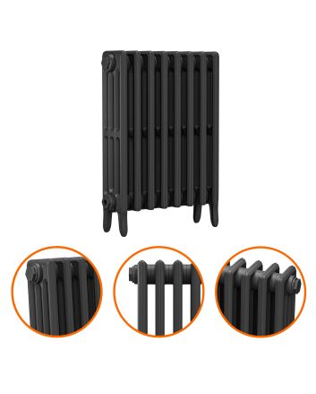 660 x 530mm Black Traditional 4 Column Cast Iron Radiator