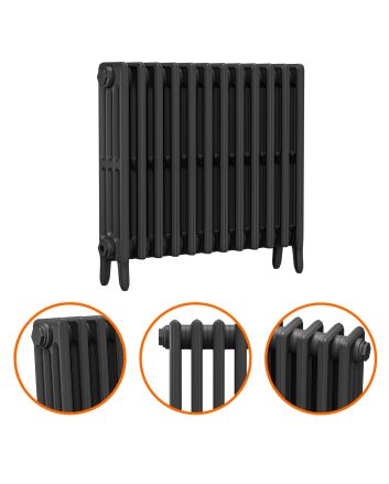 660 x 770mm Black Traditional 4 Column Cast Iron Radiator