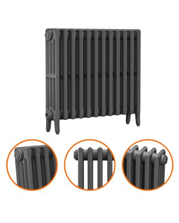 660 x 770mm Grey Traditional 4 Column Cast Iron Radiator