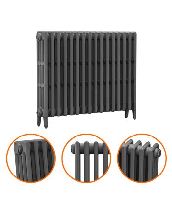 760 x 1010mm Grey Traditional 4 Column Cast Iron Radiator