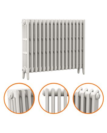 760 x 1010mm White Traditional 4 Column Cast Iron Radiator