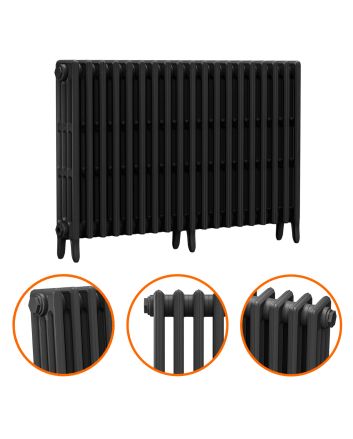 760 x 1190mm Black Traditional 4 Column Cast Iron Radiator