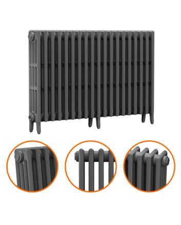 760 x 1190mm Grey Traditional 4 Column Cast Iron Radiator