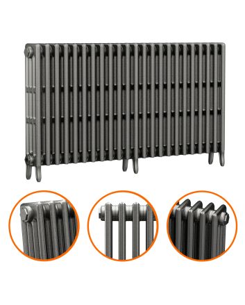 760 x 1430mm Raw Metal Traditional 4 Column Cast Iron Radiator