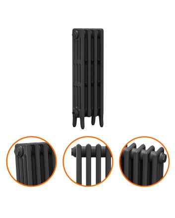 760 x 290mm Black Traditional 4 Column Cast Iron Radiator