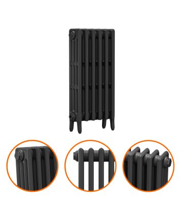 760 x 410mm Black Traditional 4 Column Cast Iron Radiator